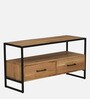 Olson Oak Wood TV Unit In Natural Finish With Storage