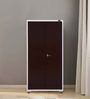 Olymipia Metal 2 Door Wardrobe in Brown & White Finish