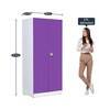 Olympus 2 Door Almirah in Voilet & White Colour