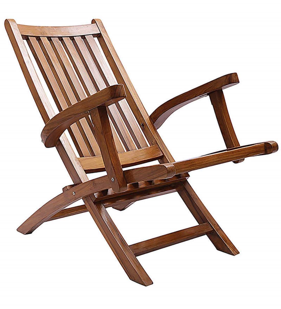 Buy Omak Folding Chair in Natural Teak Finish By Finesse Online