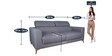 Omega Fabric 3 Seater Sofa In Grey Colour With Adjustable Headrest