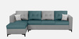 Omega Fabric RHS Section Sofa In Royal Grey & Blue Colour