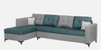 Omega Fabric RHS Section Sofa In Royal Grey & Blue Colour