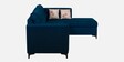 Omega Velvet LHS Sectional Sofa In Blue Colour