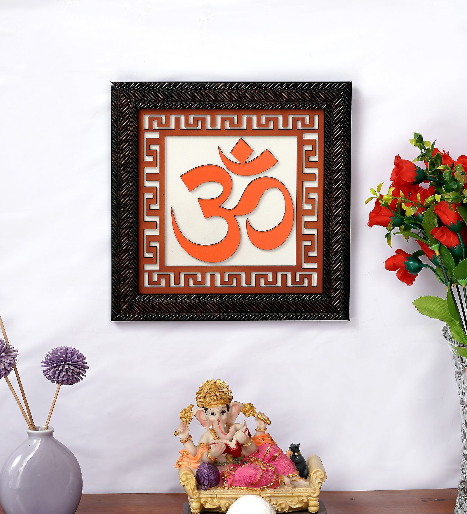 Om Frame Saffron MDF Religious Frame