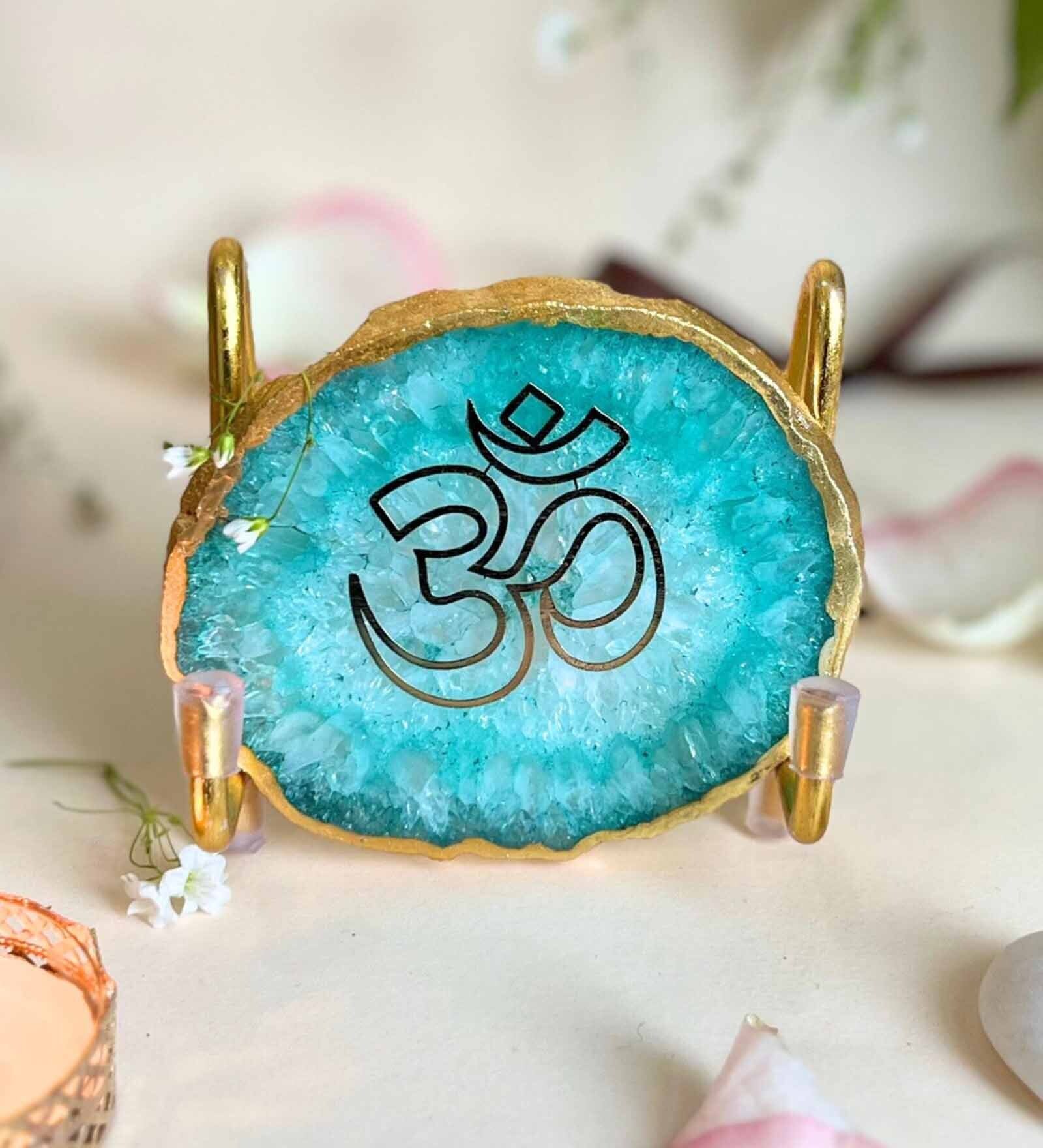 OM Metal Holder with Green Agate