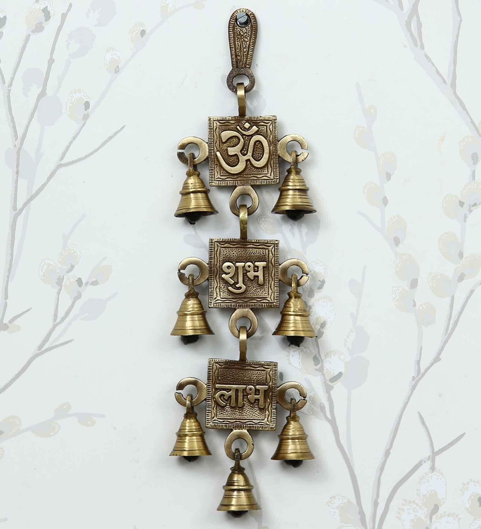 Om Shubh Labh Brown Brass Idol