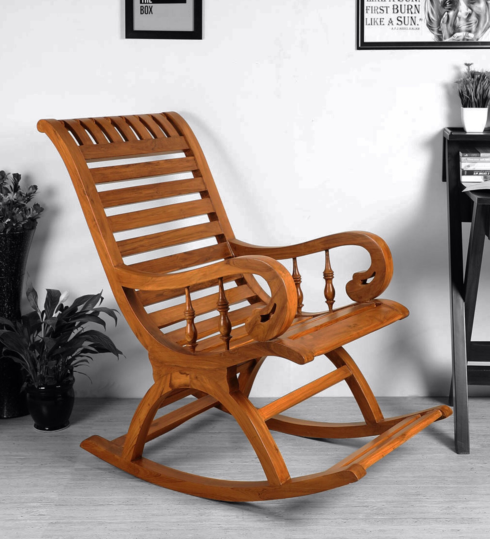 Omaha Rocking Chair in Teak Gold Finish