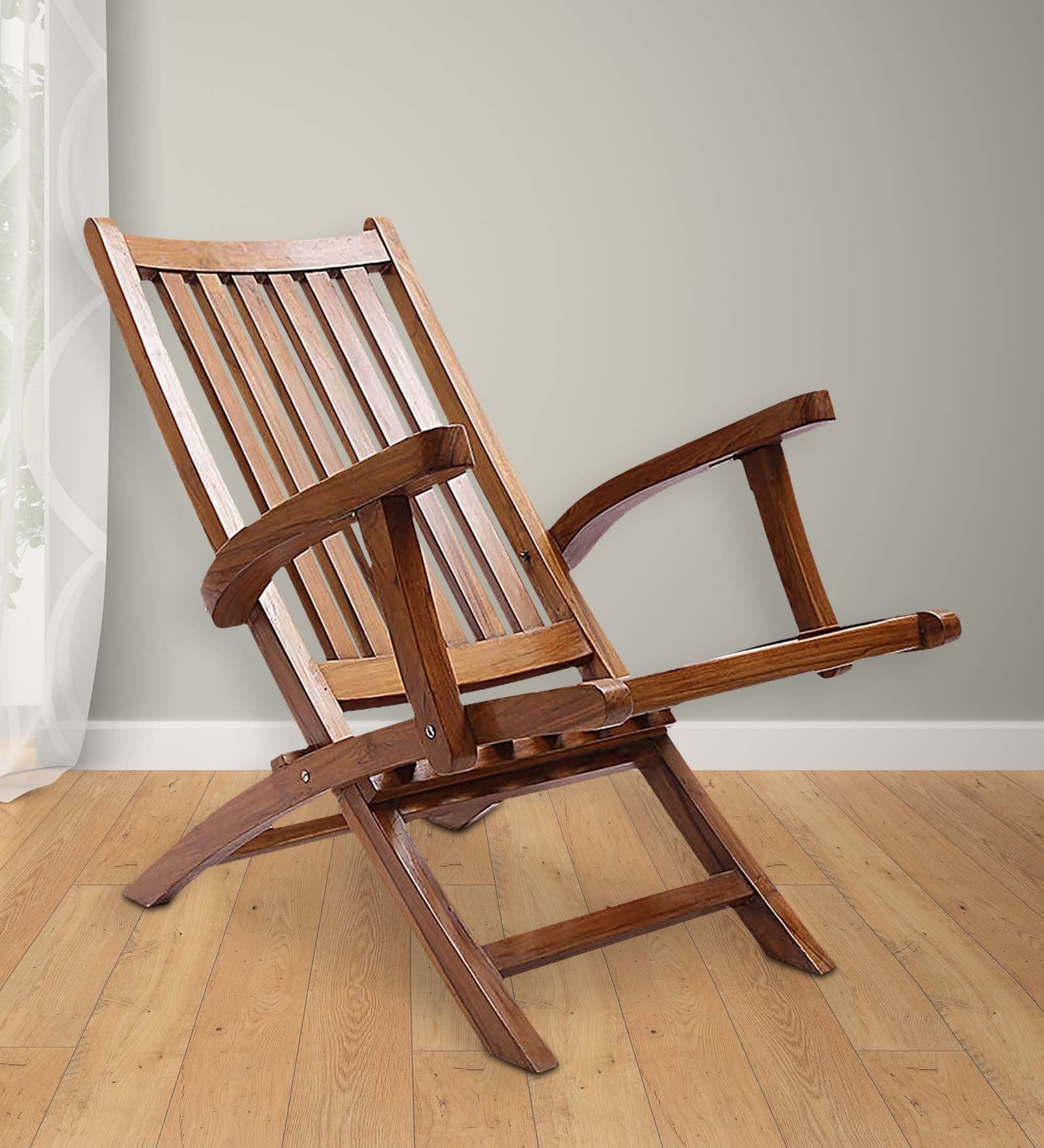 Omak Folding Chair in Natural Teak Finish