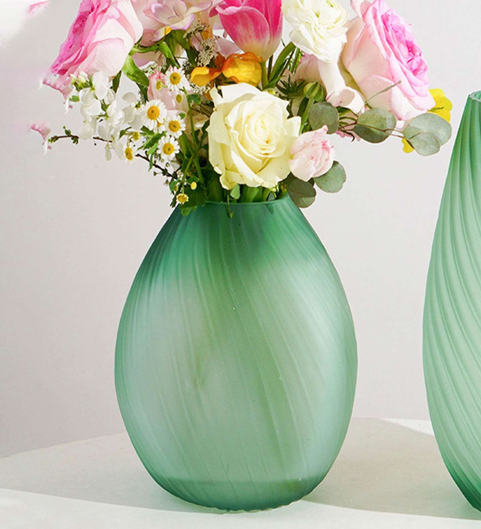 Buy Ombre Green Natsu Contemporary Glass Table Vase at 34 OFF by