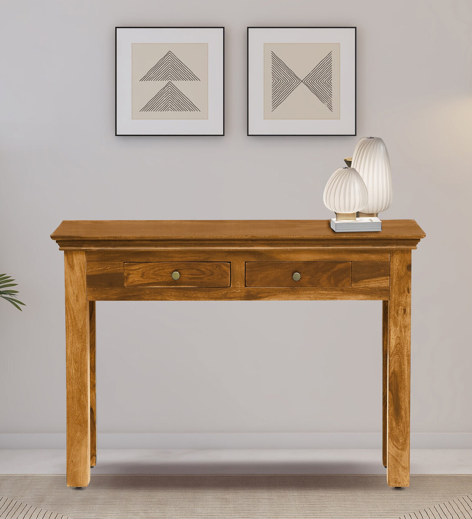 Buy Omsk Sheesham Wood Console Table In Rustic Teak Finish at 11% OFF ...