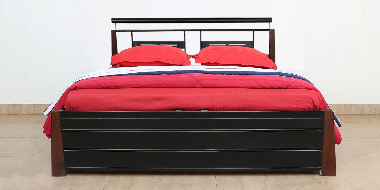 Buy Oman Metallic King Size Bed with Hydraulic Storage by