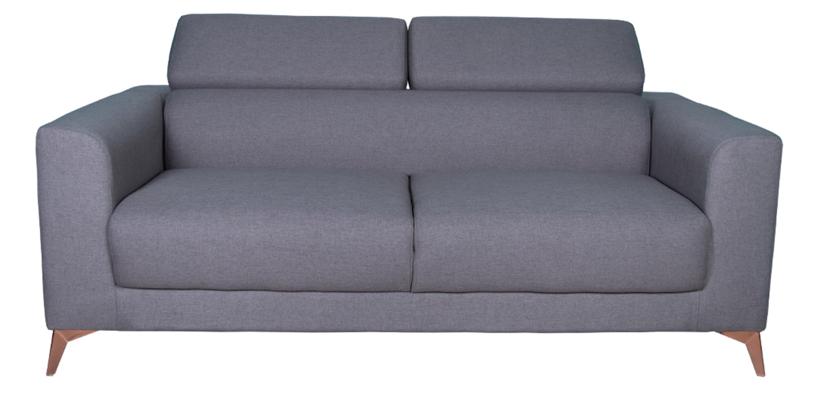 Omega Fabric 3 Seater Sofa In Grey Colour With Adjustable Headrest