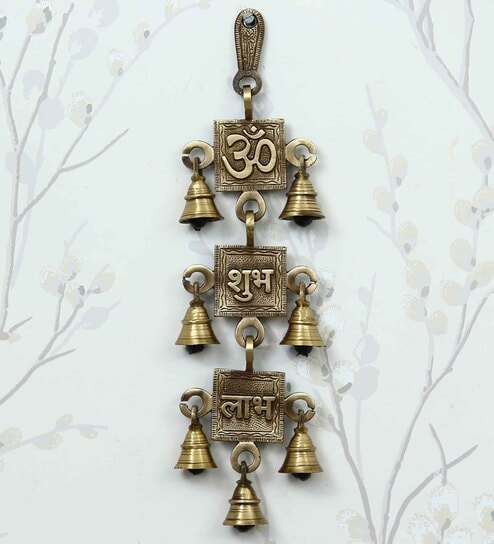 Om Shubh Labh Brown Brass Idol