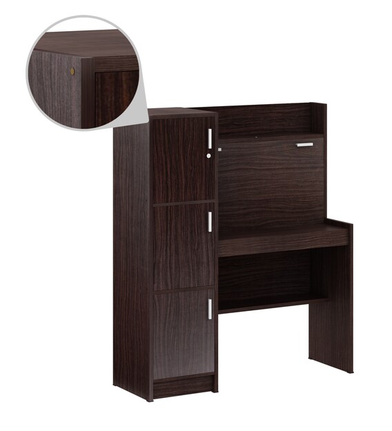 Buy Omura Study Table with in Dark Brown Finish by Mintwud