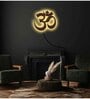 Om Symbol Medium Brown Engineered Wood Wall Art With LED Light