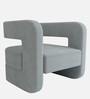 Omi Velvet Lounge Chair in Cool Grey Colour