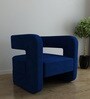 Omi Velvet Lounge Chair in Midnight Blue Colour