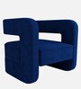 Omi Velvet Lounge Chair in Midnight Blue Colour