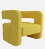 Omi Velvet Lounge Chair in Yellow Colour Omi Velvet Lounge Chair in Yellow Colour