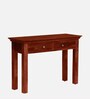 Omsk Sheesham Wood Console Table In Honey Oak Finish