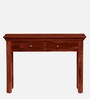 Omsk Sheesham Wood Console Table In Honey Oak Finish