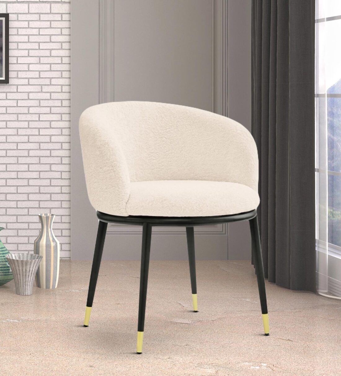 Buy Onke Velvet Arm Chair In Off White Colour at 32% OFF by Kiyan ...