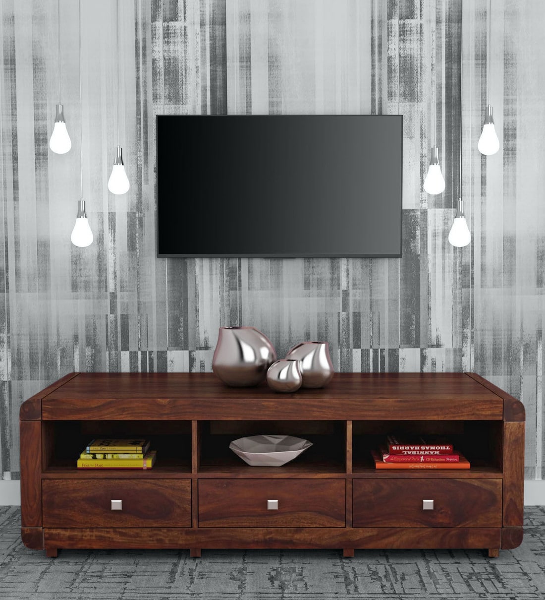 Buy Ontario Solid Wood TV Console In Provincial Teak Finish