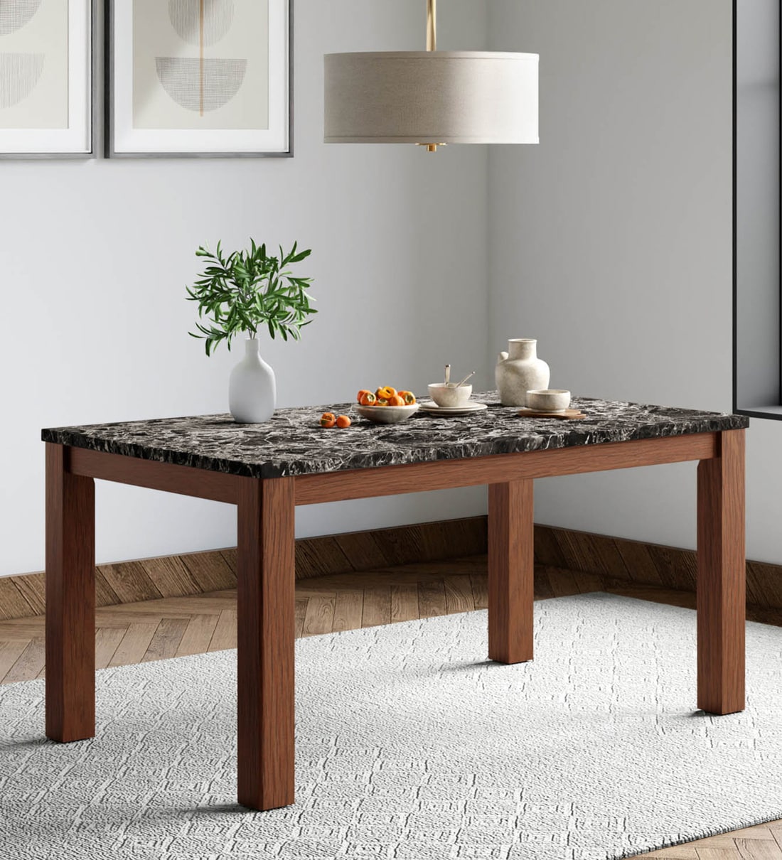 Buy Onyx 6 Seater Dining Table in Cappuccino Colour at 17 OFF by