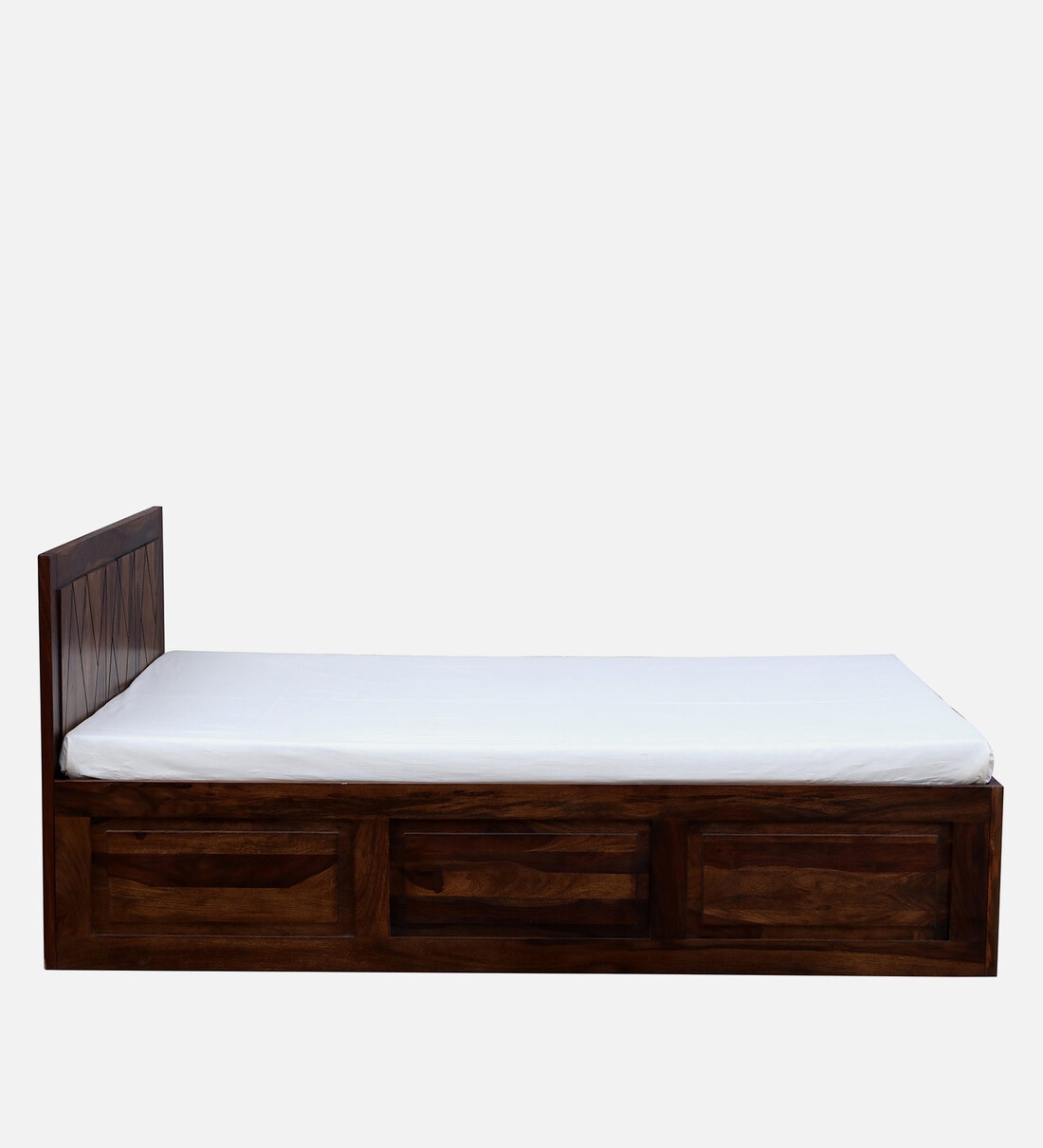Buy Onyx Sheesham Wood Queen Size Bed with Box Storage in Provincial