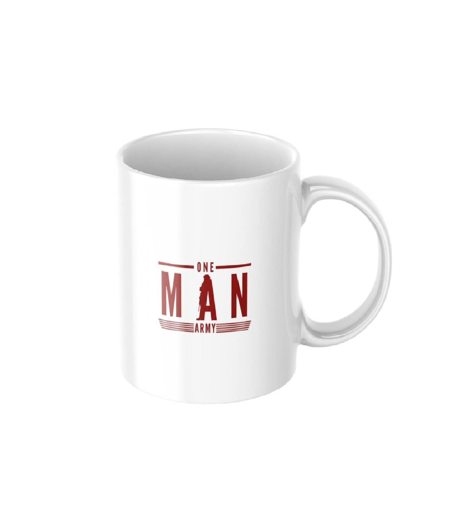 ONE MAN ARMY ceramic coffee mug, 330Ml, White