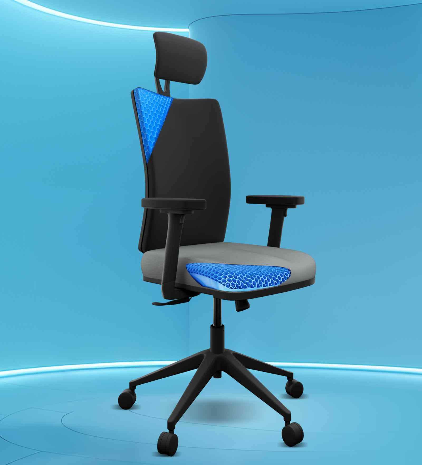 Onyx Breathable Mesh Ergonomic Chair in Black Colour with Headrest