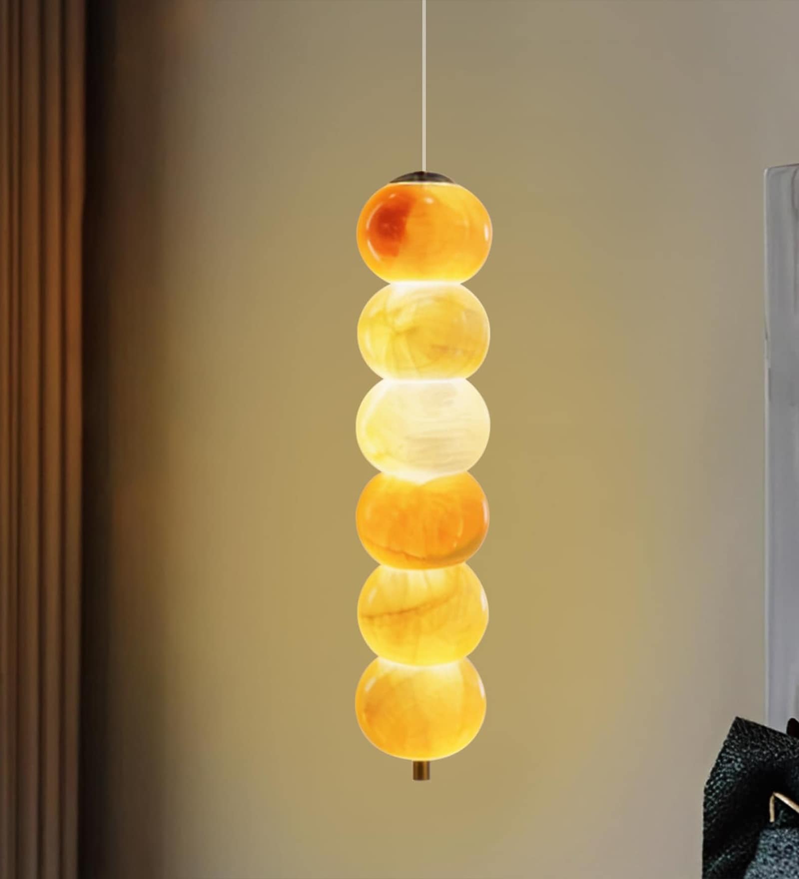 Onyx Marble LED Pendant Light with 3 Color Modes