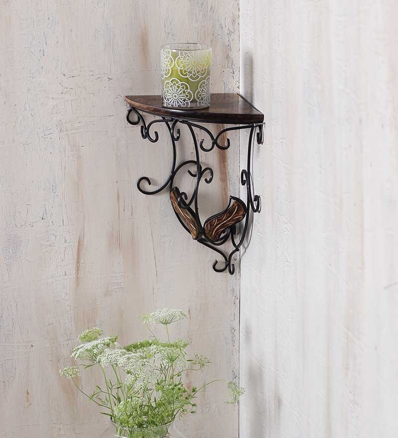 Buy Brown Mango Wood Durable & Sturdy Wall Hanging Bracket ...