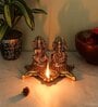 Goddess Laxmi Ganesh Gold Aluminium Diya