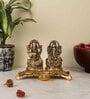Goddess Laxmi Ganesh Gold Aluminium Diya