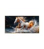 One Horse Running Glass Finish Horizontal Wall Art