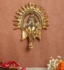 Lord Ganesha Gold Aluminium Wall Hanging