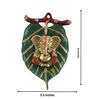 Lord Ganesha Green & Gold Aluminium Wall Hanging