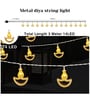 Warm White Metal Diya LED String Lights 14 LED 3 Meter