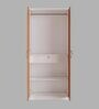 Onex 2 Door Wardrobe Frosty White & Natural Teak Finish