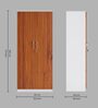 Onex 2 Door Wardrobe Frosty White & Natural Teak Finish