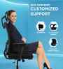 Onyx Breathable Mesh Ergonomic Chair in Black & Grey Colour with Headrest