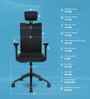 Onyx Breathable Mesh Ergonomic Chair in Black & Grey Colour with Headrest