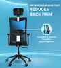 Onyx Breathable Mesh Ergonomic Chair in Black & Grey Colour with Headrest