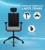 Onyx Breathable Mesh Ergonomic Chair in Black & Grey Colour with Headrest
