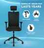 Onyx Breathable Mesh Ergonomic Chair in Black & Grey Colour with Headrest