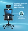 Onyx Breathable Mesh Ergonomic Chair in Black Colour with Headrest