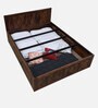 Onyx Sheesham Wood Queen Size Bed with Box Storage in Provincial Teak Finish