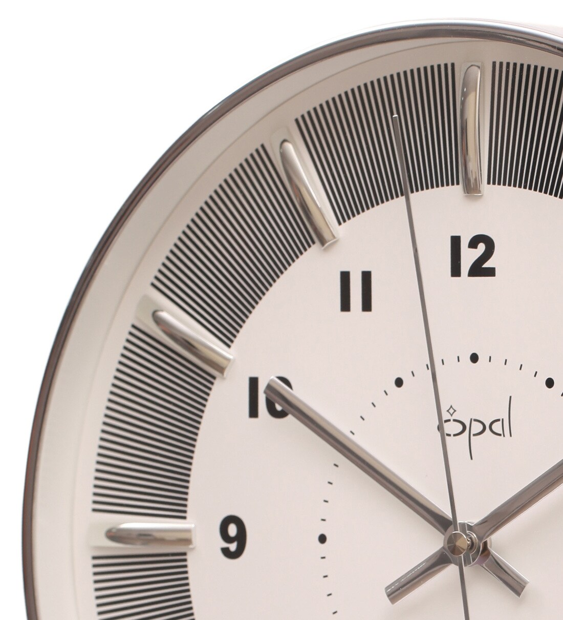 Buy Silver Finish Chrome 12 Inch Wall Clock by Opal Online Modern